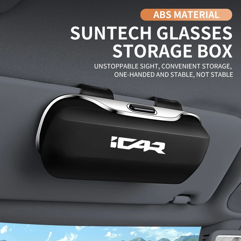 

For Chery iCAR 03 V23 03T ik122t Dog JAECOO J7 J8 6 J6 Pro Logo Key Accessories Car Visor Sunglasses Car Glasses Case Box Holder
