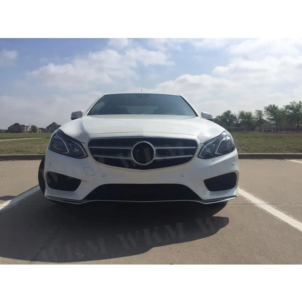 Carbon Fiber Front Lip Spoiler For Mercedes Benz E Class W212 E260 E300 E400 Sport Sedan 4 Door 2014 2015 FRP Head Bumper Guard view 5