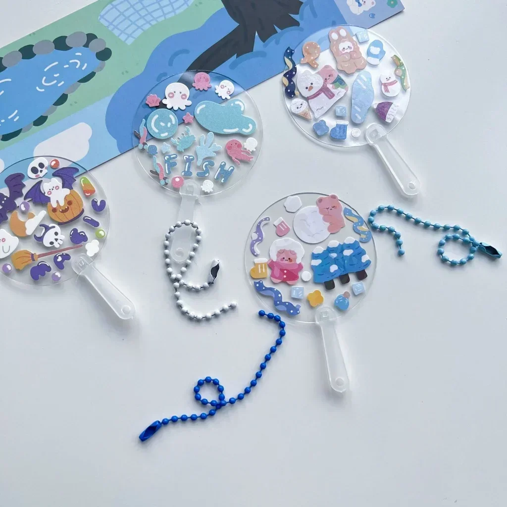 10/15/20Pcs Goo Card Handbook Stickers 5cm Mini Guka Fan Kawaii Decoration Sticker DIY Hand Tools Cuckoo Card School Supplies