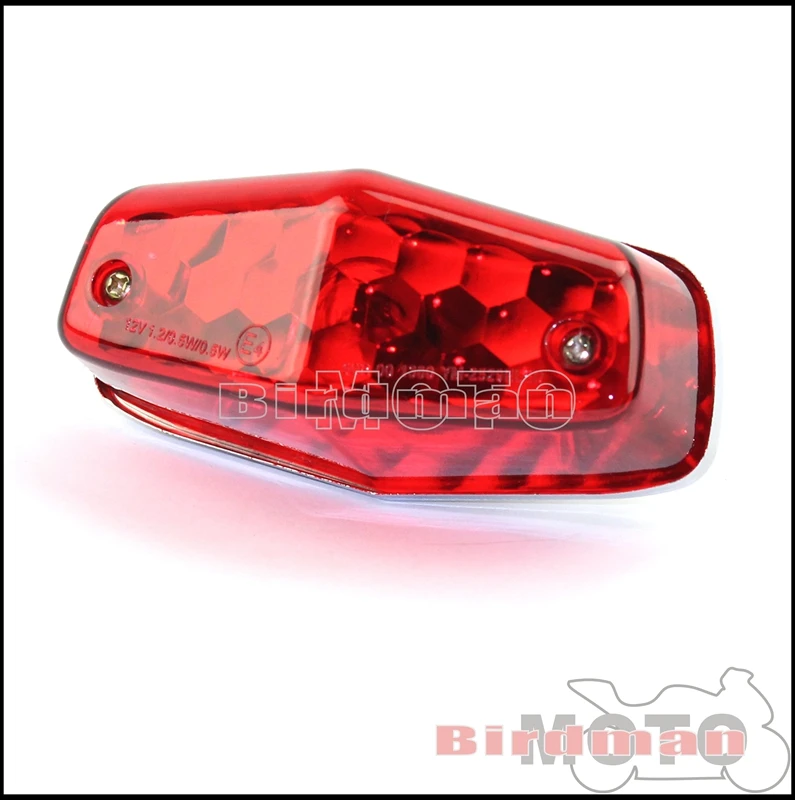 E4 Emark Motorcycle Lucas Style Tail Light Rear LED/Bulb Brake Stop Lamp Taillight Universal For Honda Yamaha Suzuki Harley BMW