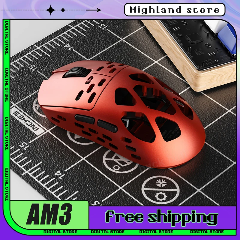 Ajazz Am3 Pro Max Mouse Three Mode Wireless Gaming Mouse Paw3950 Apex Sensor Magnesium Lightweight Custom Pc Gamer Accessories