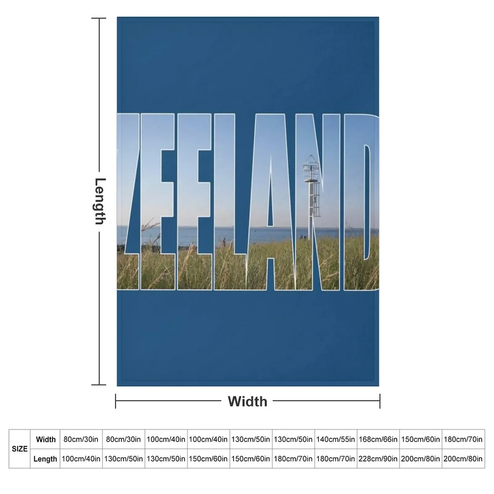 Text Zeeland with overlay of a land and sea landscape in a photo of zeeland in the Netherlands Throw Blanket Moving Blankets