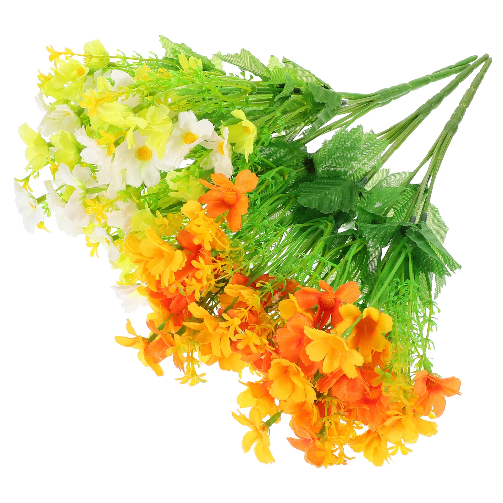

28 Heads Artificial Daisy Flowers Decoration Green 2 Orange 2 Lifelike Daisies for Home Wedding Photo Props Non Withering