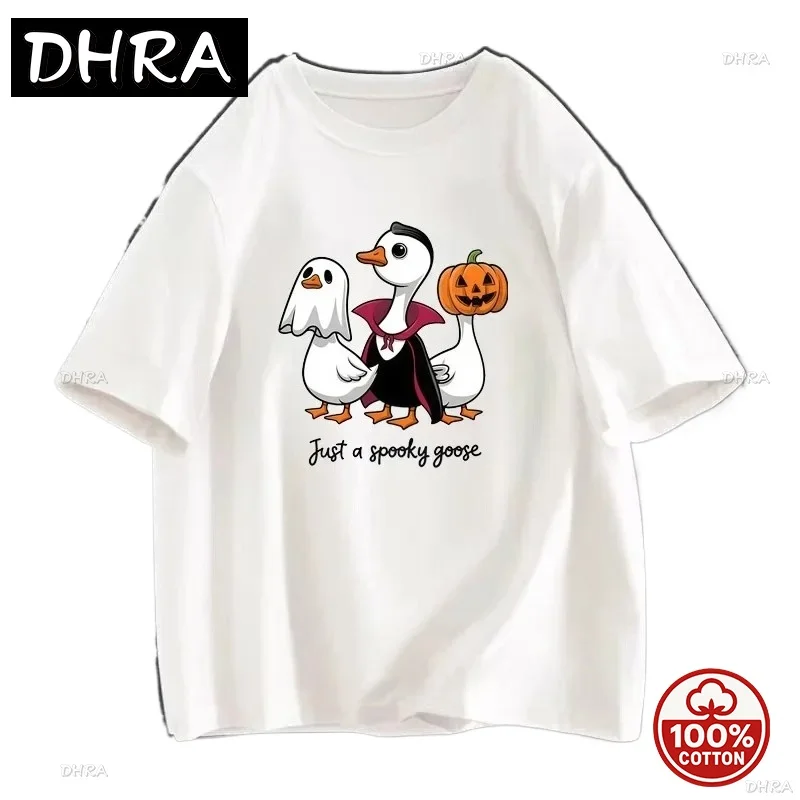 هالوين مضحك بطة تي شيرت مطبوع متعة الكرتون للجنسين عادية قصيرة الأكمام قمة الموضة حجم كبير للجنسين تي شيرت جماليات #2
