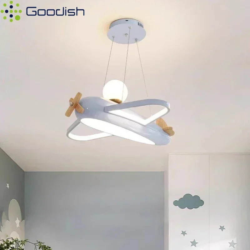 Moderne avion pendentif lumières LED lustre enfant décoration de la maison lampes suspendues pour garçon fille chambre d'enfants chambre salon
