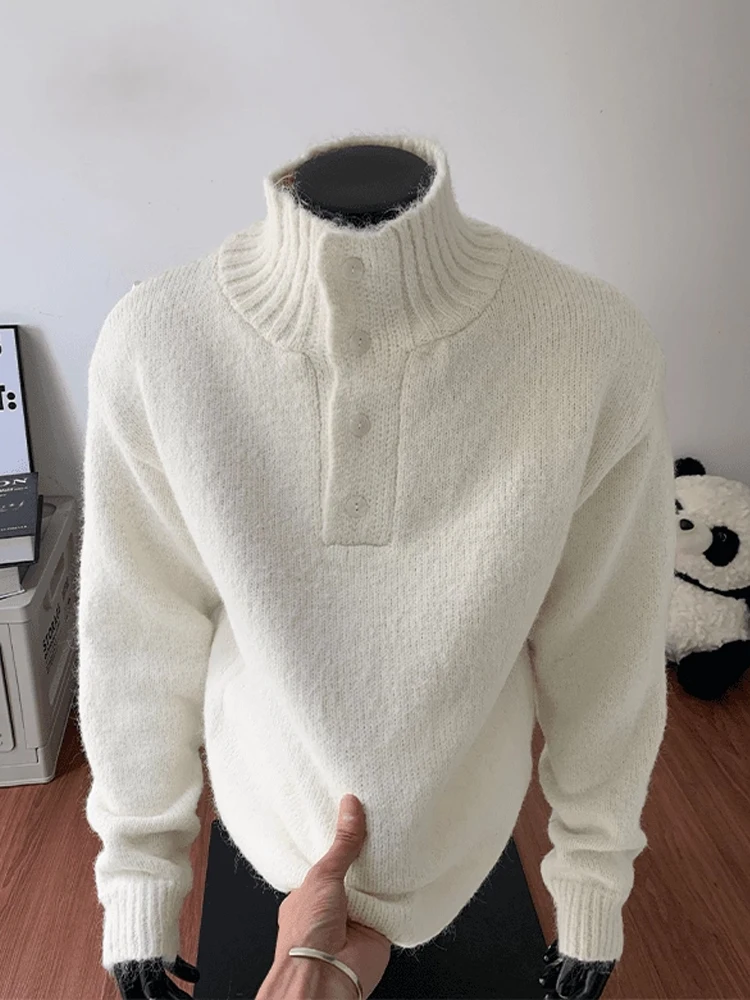 

Cleanfit High Collar Knitwear Men's Autumn Lazy High End Feeling American Sle Couple's Jaet Loose Fit Casual Sle
