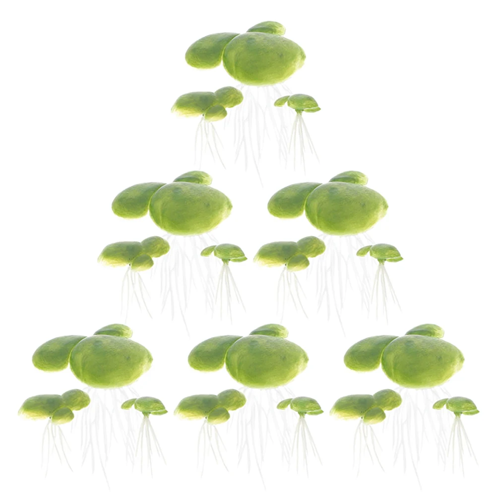 

18 Pcs Artificial Floating Duckweed Aquarium Plants Realistic Decorative Plastic Fish Tank Seaweed Mini Pet Supplies