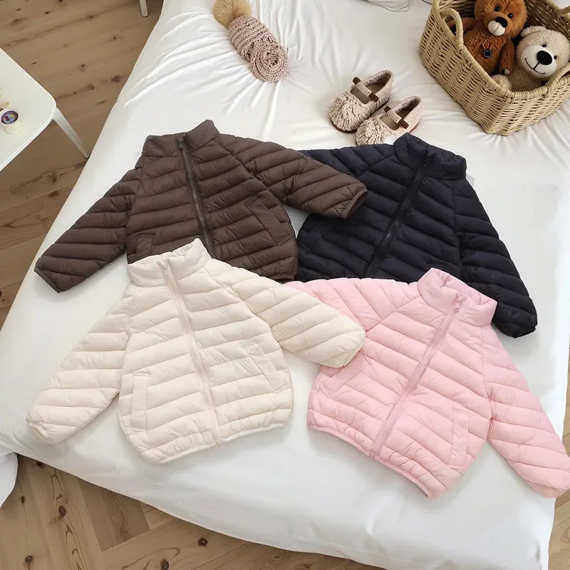 Baby Herbst-Winter-Stil Kinder-Baumwollkleidung Jacke mit Taschen Einfarbige Daunenjacke Kleinkind-Mantel Langarm Baby-Baumwollkleidung – Detail 2