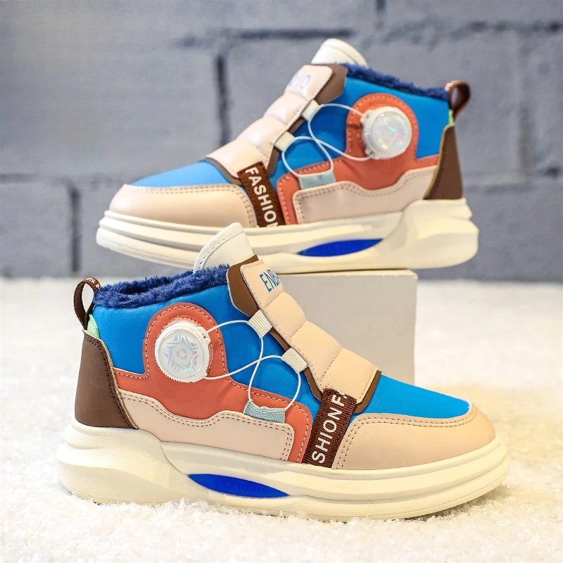 

Зимняя детская хлопковая обувь, новая модная уличная нескользящая мягкая теплая плюшевая детская повседневная обувь, роскошная милая спортивная обувь для мальчиков и девочек