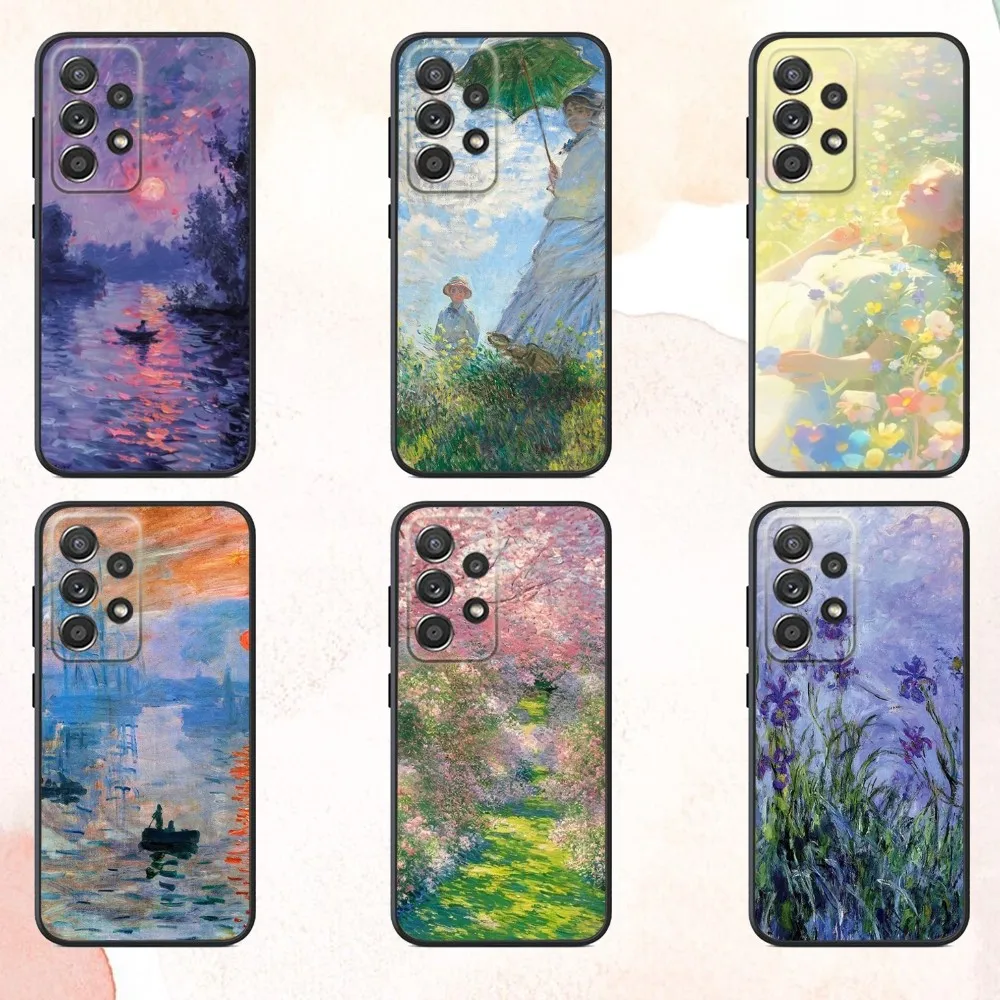 

C-Claude Monet Art Phone Case For Samsung S25,S24,S21,S22,S23,S30,Ultra,S20,Plus,Fe,Lite,Note,10,9,5G Black Cover