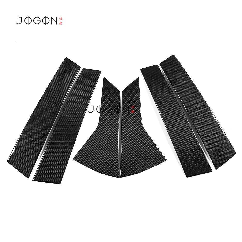 6 uds fibra de carbono Exterior ventana de coche Pilar B Panel de moldura cubierta protectora embellecedora para Acura Integra tipo S A-Spec 2023-2025