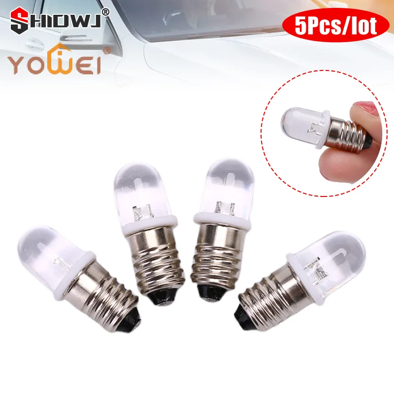 Latest 5Pcs E10 Led Bulb DC 3V 4.5V Instrument Bulb Indicator Bulbs Old Fashioned Flashlight Torch Bulb DIY Work Mini Light