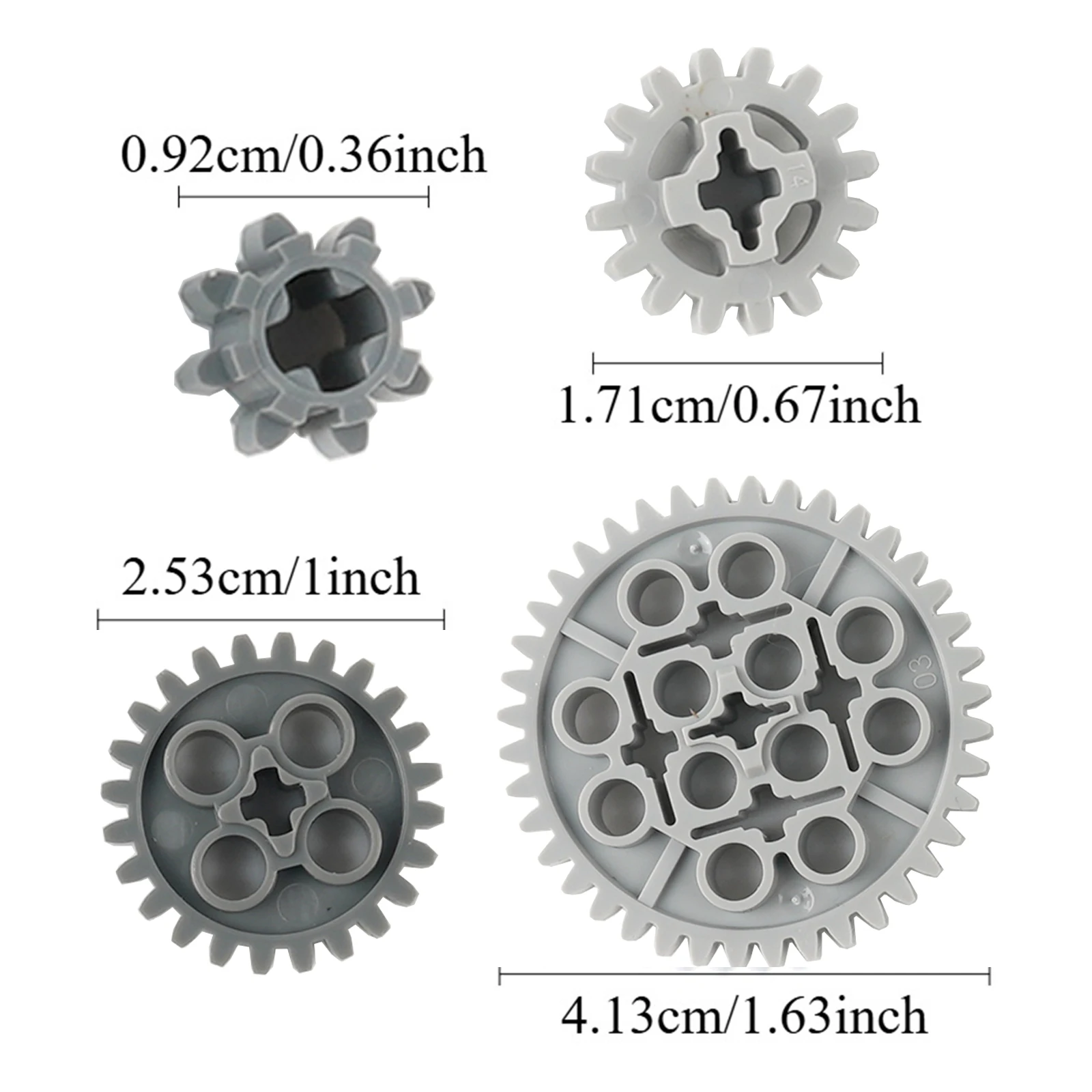 16PCS Tooth Gear MOC Technical 8/16/24/40 Gears Pack Compatible with legoeds Building Block 10928 94925 3648 3649 Assortment Kit