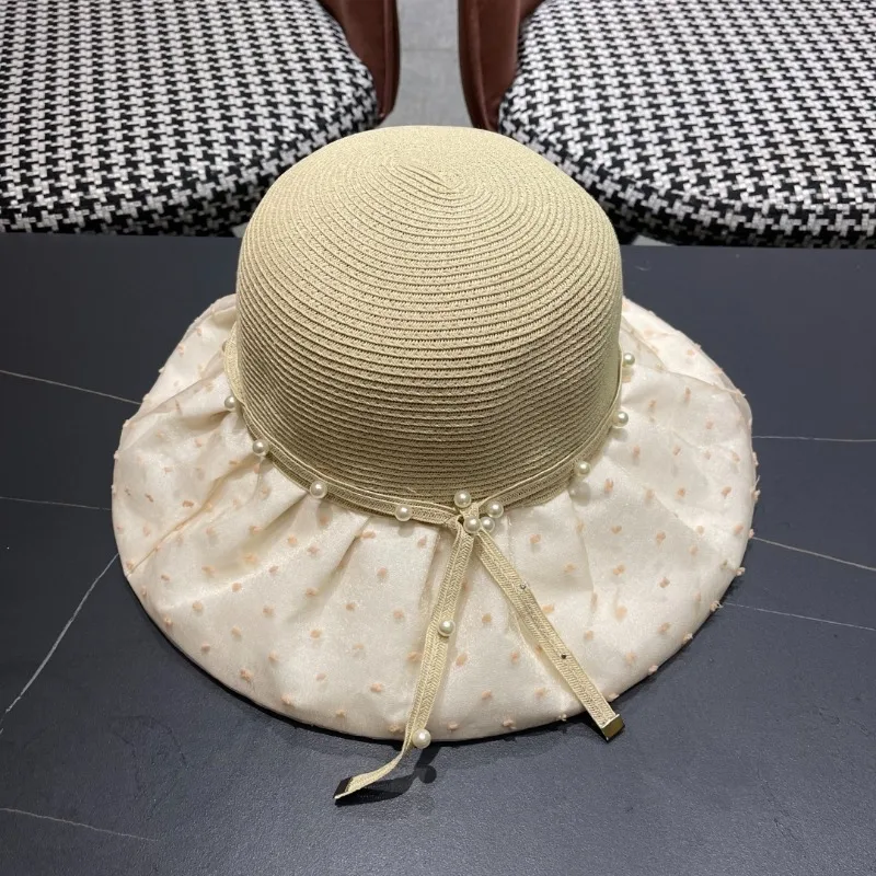 

Breathable Versatile F Series New Pearl Hat for Women Luxurious Exquisite Elegant Outdoor Travel Shopping Wear Top Attractive