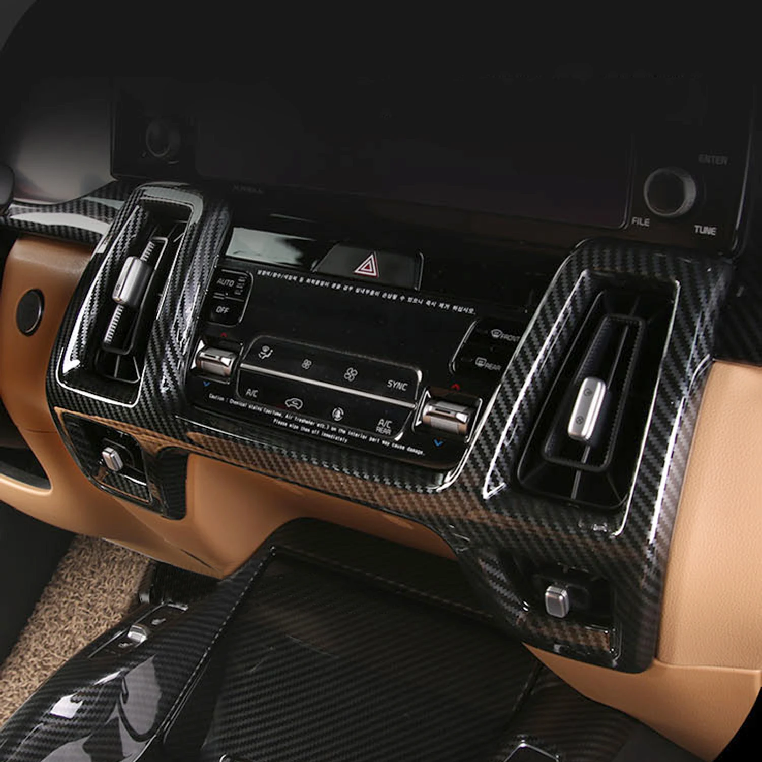 

Fit for Kia Sorento 2021 2022 2023 Carbon Fiber Printed Interior Middle Air Vent Outlet Cover Trim