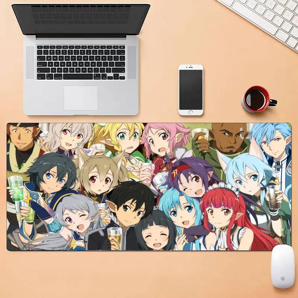 لوحة ماوس أنيمي ساو سيف آرت أونلاين بأحجام متعددة كبيرة مربعة للكمبيوتر مكتب ألعاب طاولة مفارش مطاطية مضادة للانزلاق #5
