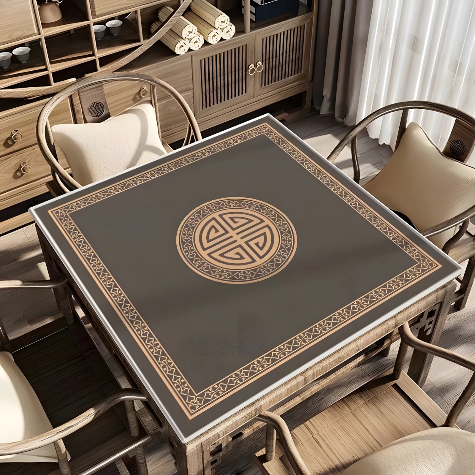 Большой квадратный коврик для игры в маджонг, 80 см, резиновый настольный коврик, многопользовательский игровой коврик для шахмат и карточек, развлекательный аксессуар Большой квадратный коврик для игры в маджонг, 80 см, резиновый настольный коврик, многопользовательский игровой коврик для шахмат и карточек, развлекательный аксессуар