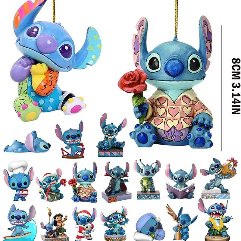 2D Acrylic Plate Anime Disney Stitch Christmas Decoration Figure Model Brand Christmas Tree Pendant Car Pendants Room Ornaments