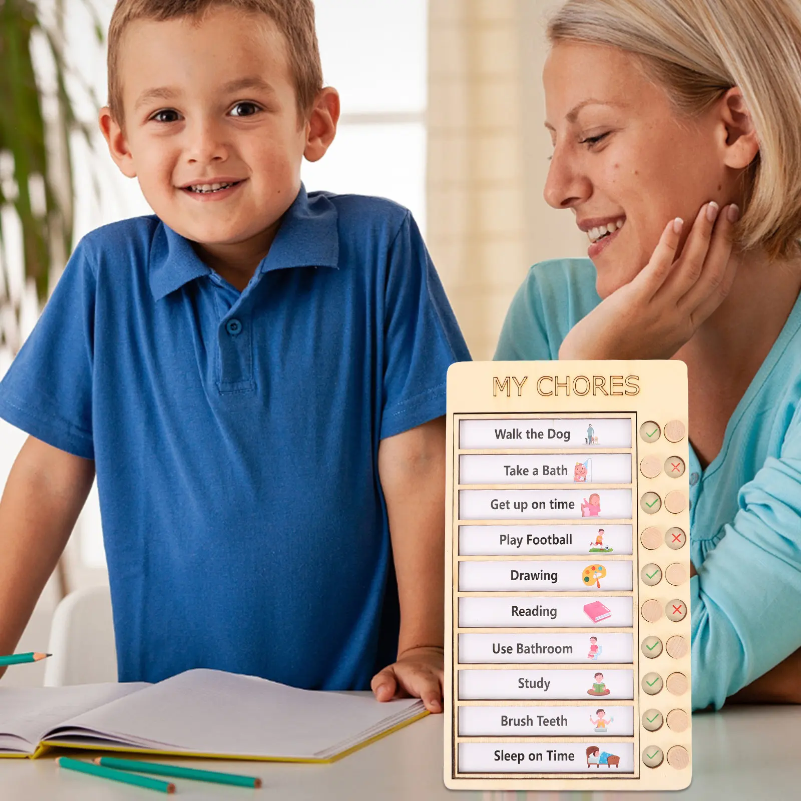 

Набор из 1-го комплекта: Доска-планировщик для детей, ежедневный список дел, расписание, трекер поведения и поощрений для дома и школы, управление временем