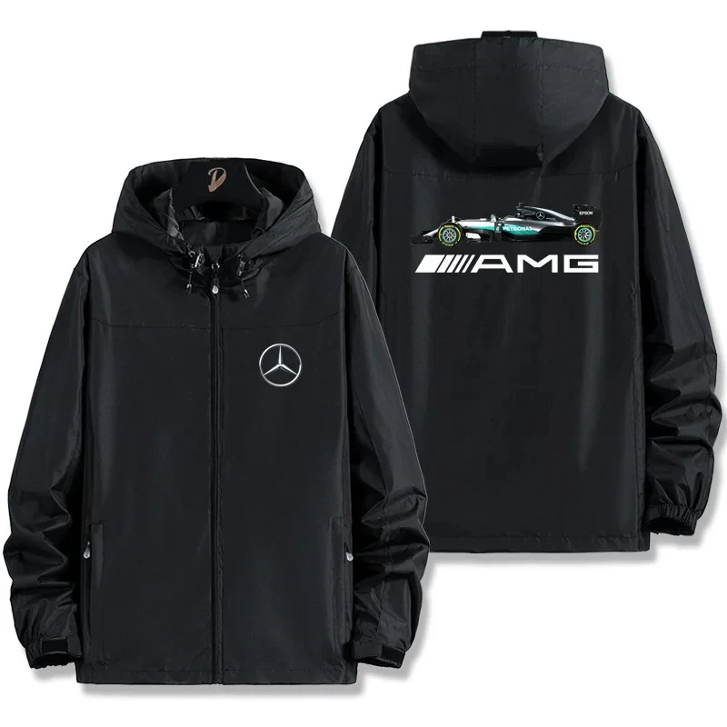 

Mercedes Benz racing jacket, AMGjacket, outdoor windproof jacket, hooded sports jacket, spring and autumn assault jacket
