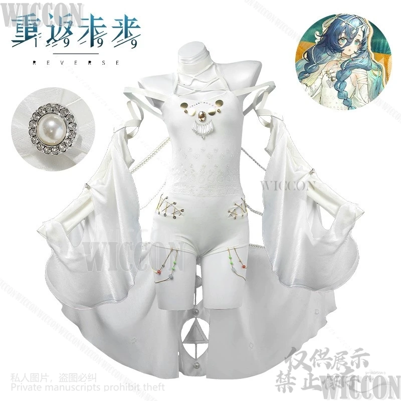 Thirty-Seven Anime Game Reverse:1999 Cosplay Costume New Skin Down In The Grotto Wig White Jumpsuits Lolita For Girls Customized