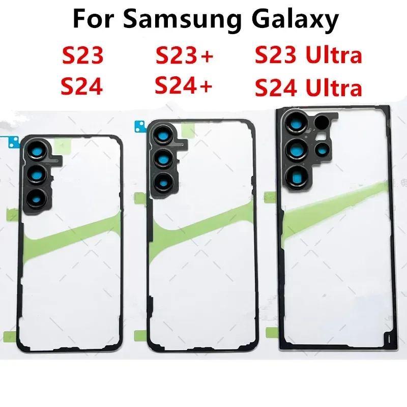 S928 S918 S926 Housing For Samsung Galaxy S24 Ultra S23 Plus Transparent Battery Back Cover Repair Door Rear Case + Camera Lens