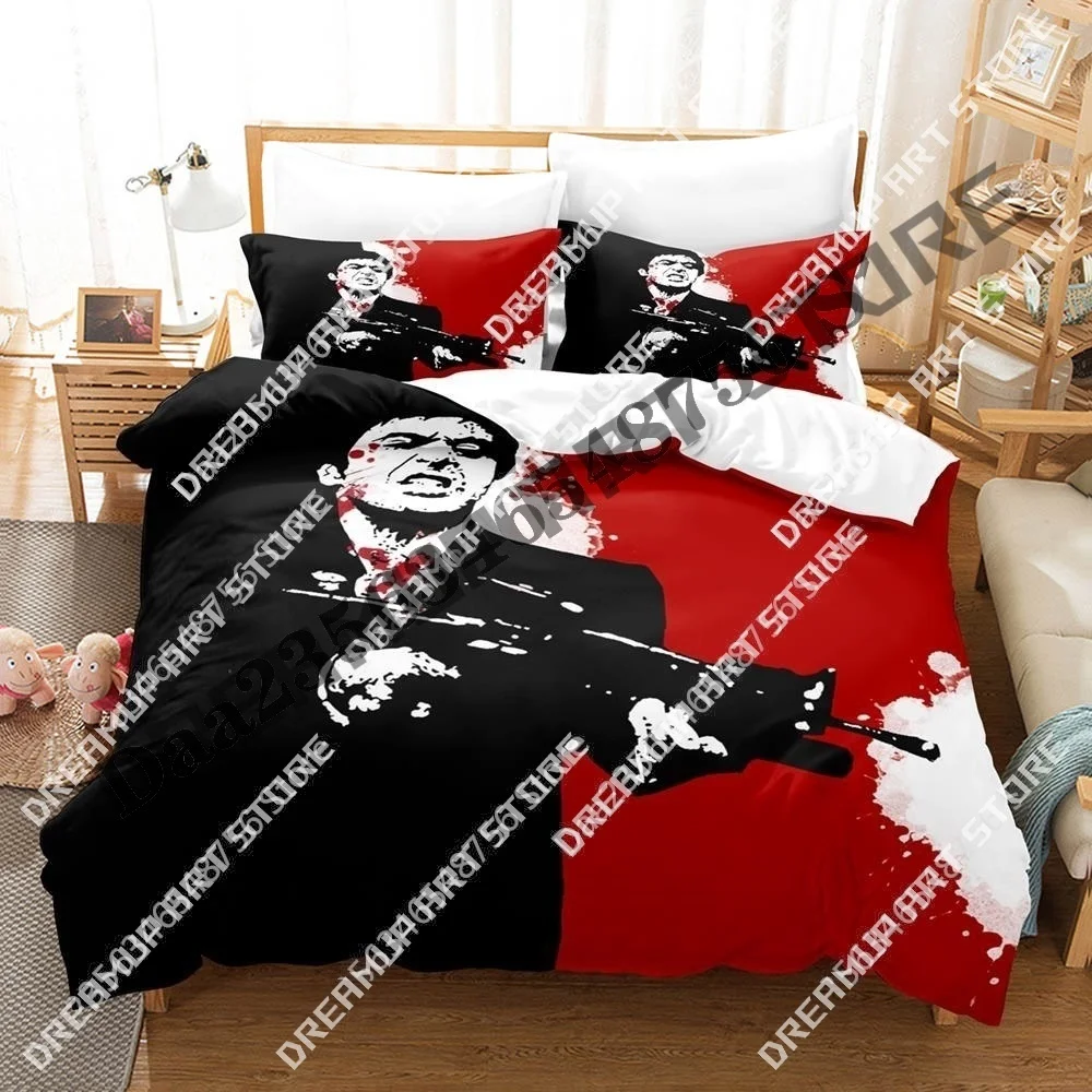3D Print Fashion Scarface Bedding Set Twin Queen King Full Size Single Double Duvet Cover Pillowcase Bed Boys Girls Adults