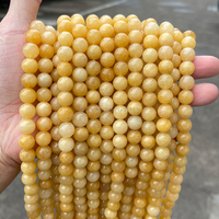 6 8 10mm Natural Stone Light Yellow Chalcedony Bead Round Loose Spacer Jade For Jewelry Making Diy Bracelet Necklace Accessory