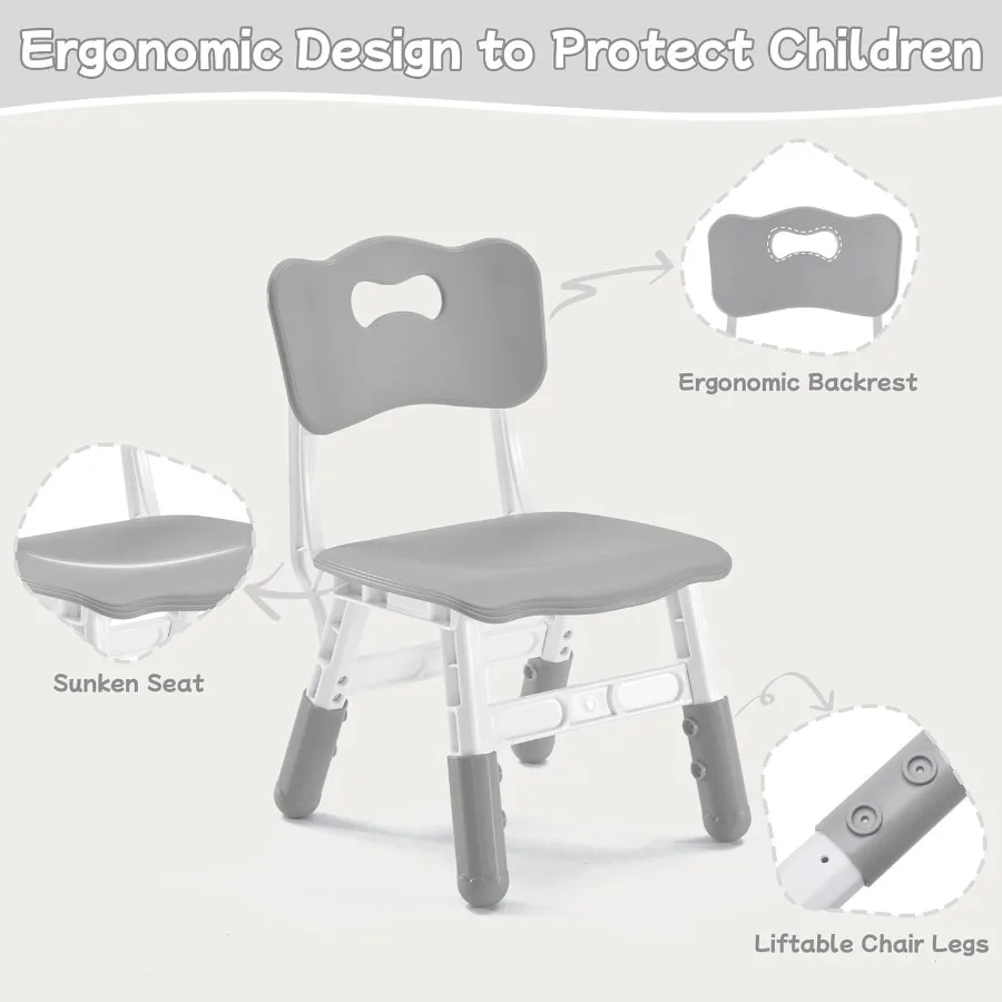 Adjustable Toddler Table And Chair Set Perfect Reading Drawing Eating Creative Activities In Daycare Classroom Ages 3-8 Home Use