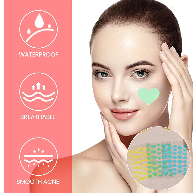 3 Sheets Breathable Acne Removal Colorful Love Acne Patches Absorb Secretions Anti Infection Originality Concealer Makeup Tool