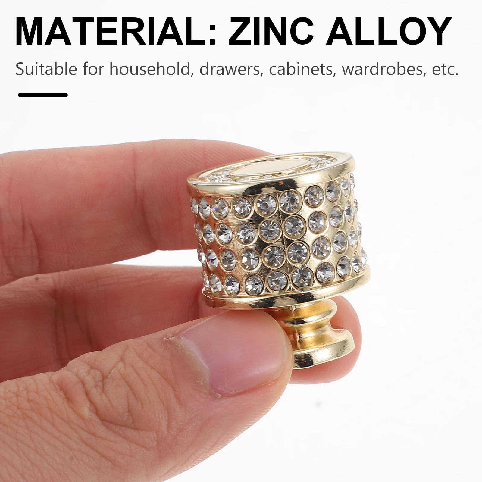 

Gold Diamond-set Handle Dresser Drawer Handles Knob for Drawers Zinc Alloy Pull Unique Pulls Mother Cabinet Door