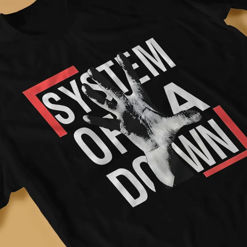 System of A Down Newest TShirt for Men Cool Palm Round Neck Pure Cotton T Shirt Hip Hop Birthday Gifts OutdoorWear