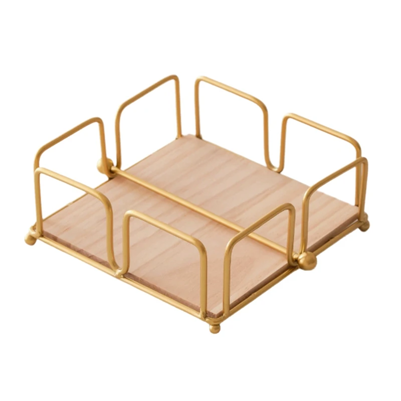 

Modern Napkin Holder With Wooden Base, Elegant Design For Dining Table, Sturdy And Decorative Holder For Paper Napkins