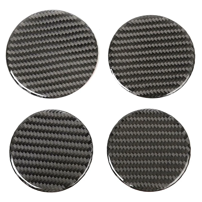 Carbon Fiber Cup Holder Mats Round Drink Pad Coaster for Jeep Wrangler JK