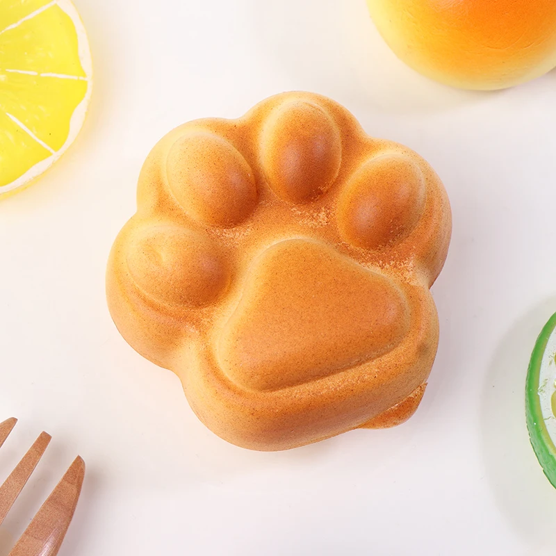 Slow Rebound Pinch Music Decompression Vent Toy Slow Rising Caramel Color Cat Claw Bread