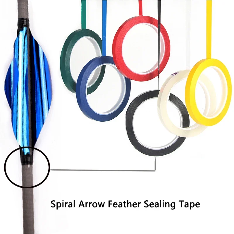 7Roll 66m Archery spiral feather 3mm sealing tapeAdhesive Fletching Glue Tape for Shooting Accessories