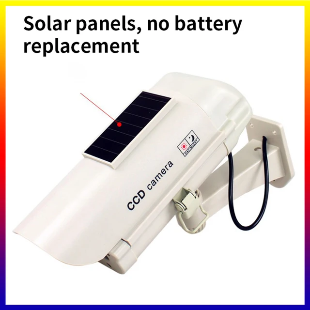 Simulation Solar Camera Waterproof Fake Camera Dummy CCD Security Camera Red Flashing Led Home Office Surveillance Scare Theft 3 Simulation Solar Camera Waterproof Fake Camera Dummy CCD Security Camera Red Flashing Led Home Office Surveillance Scare Theft 3