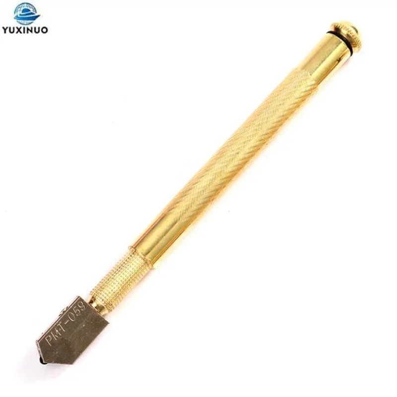 5PCS Glass Cutter Diamond Cutter Head Steel Blade Oil Glass Tail Cutting Tool Anti-skid Metal Handle for Manual Tool Cutting