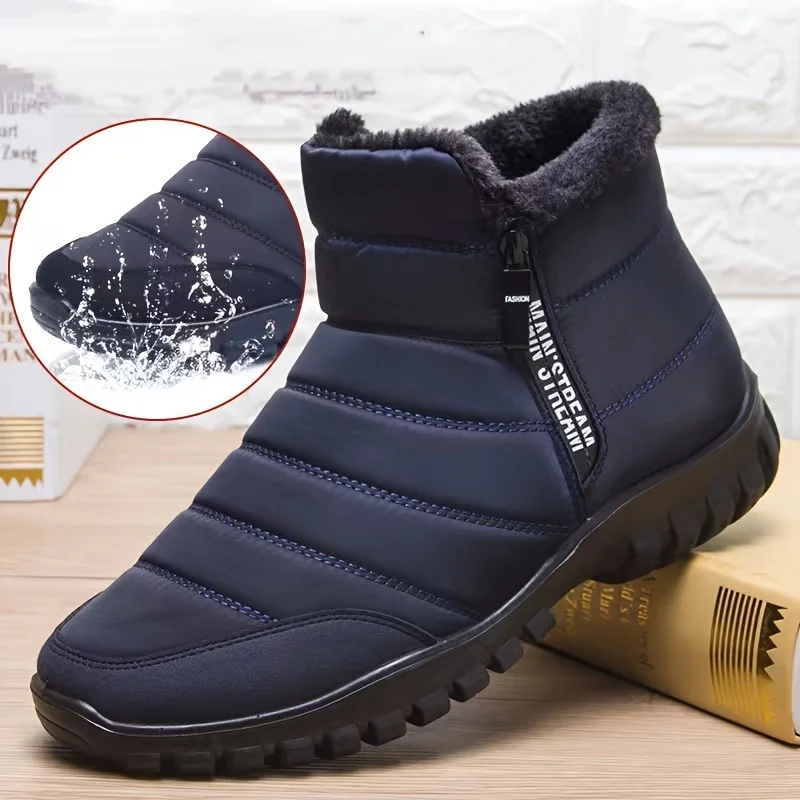 Men's Shoes, Men's Sports Shoes, Winter Zipper Snow Ankle Boots, Men's Casual Shoes, Waterproof Snow Boots, Free Delivery Shoes