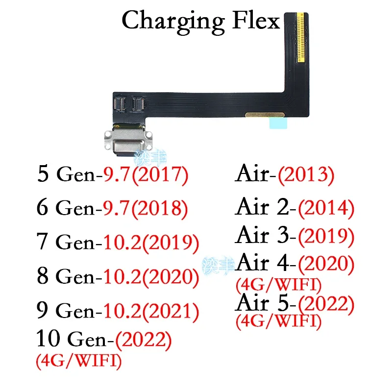 

USB Ports Charger Dock Connector Microphone Cable for Ipad Air 5 6 7 8 3rd 4th 5th 6th 7th 8th 9th 10th Generation Charging Flex