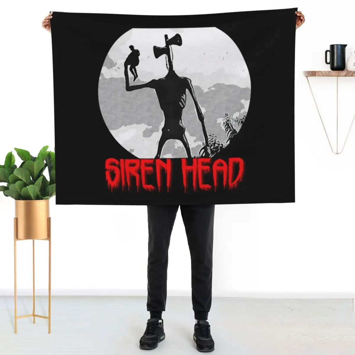 Siren Head Throw Blanket Cozy Sofa Blanket for TV Watching Napping