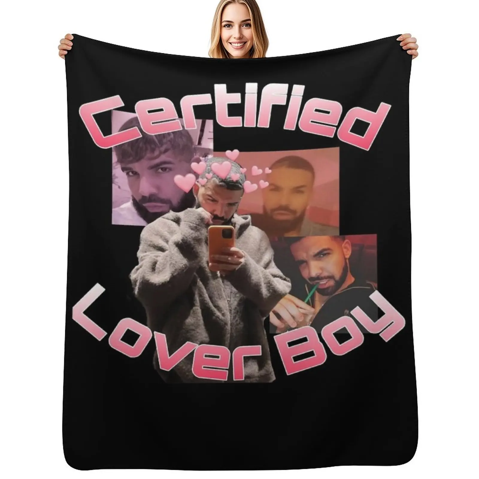 

Certified Lover Boy BBL Drake Throw Blanket Anti Shedding Soft Fuzzy Blanket for Home