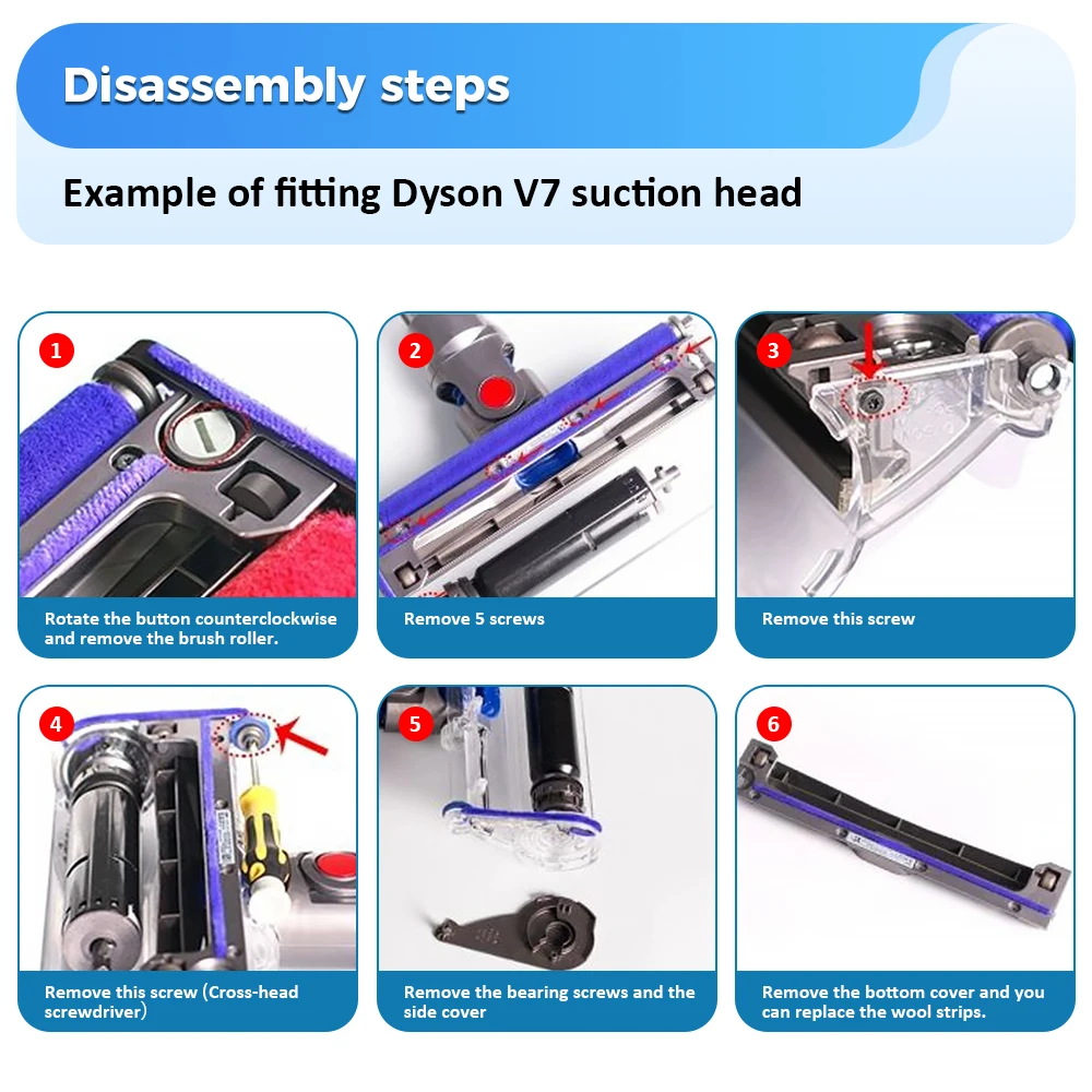 ملحق شريطي من القطيفة الناعمة لـ Dyson V6 V7 V8 V10 V11 مكانس كهربائية ناعمة مضادة للكشط ملحقات شريطية بديلة