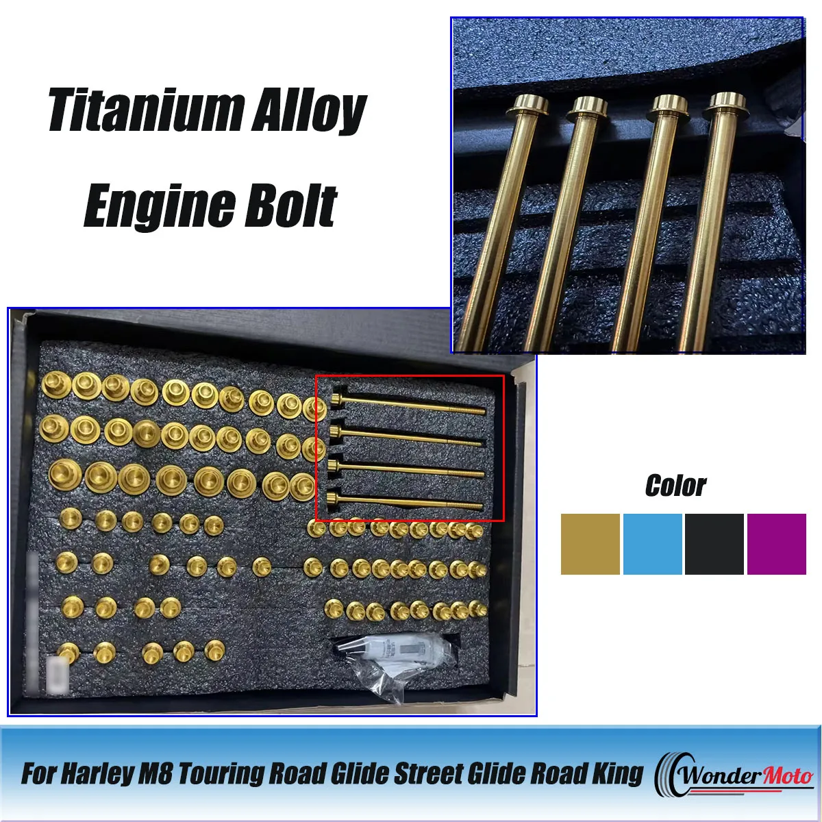 

Engine Bolt Titanium Alloy For Harley M8 Touring Road Glide Street Glide Road King