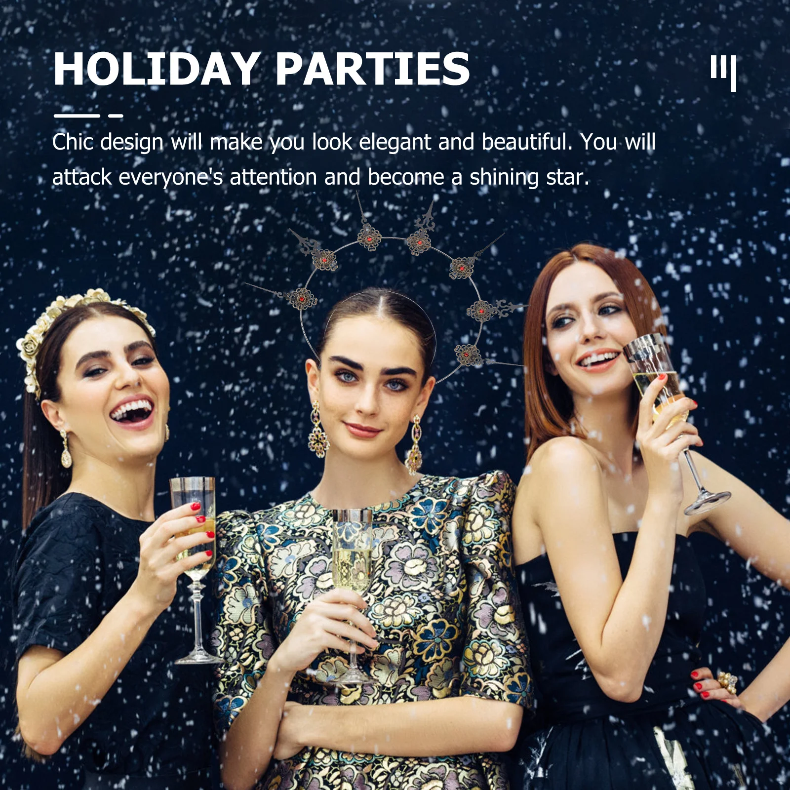 

Обруч для волос в стиле девственницы, металлическая вечерние повязка для волос, элегантный многоцелевой праздничный обруч для волос, декоративный реквизит для фотосессии на Хэллоуин