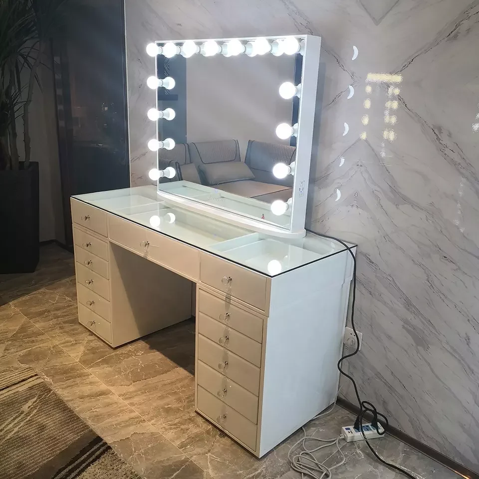 New Modern Cheap Bedroom Furniture Vintage Design Wooden Vanity Dressing Table With Mirror