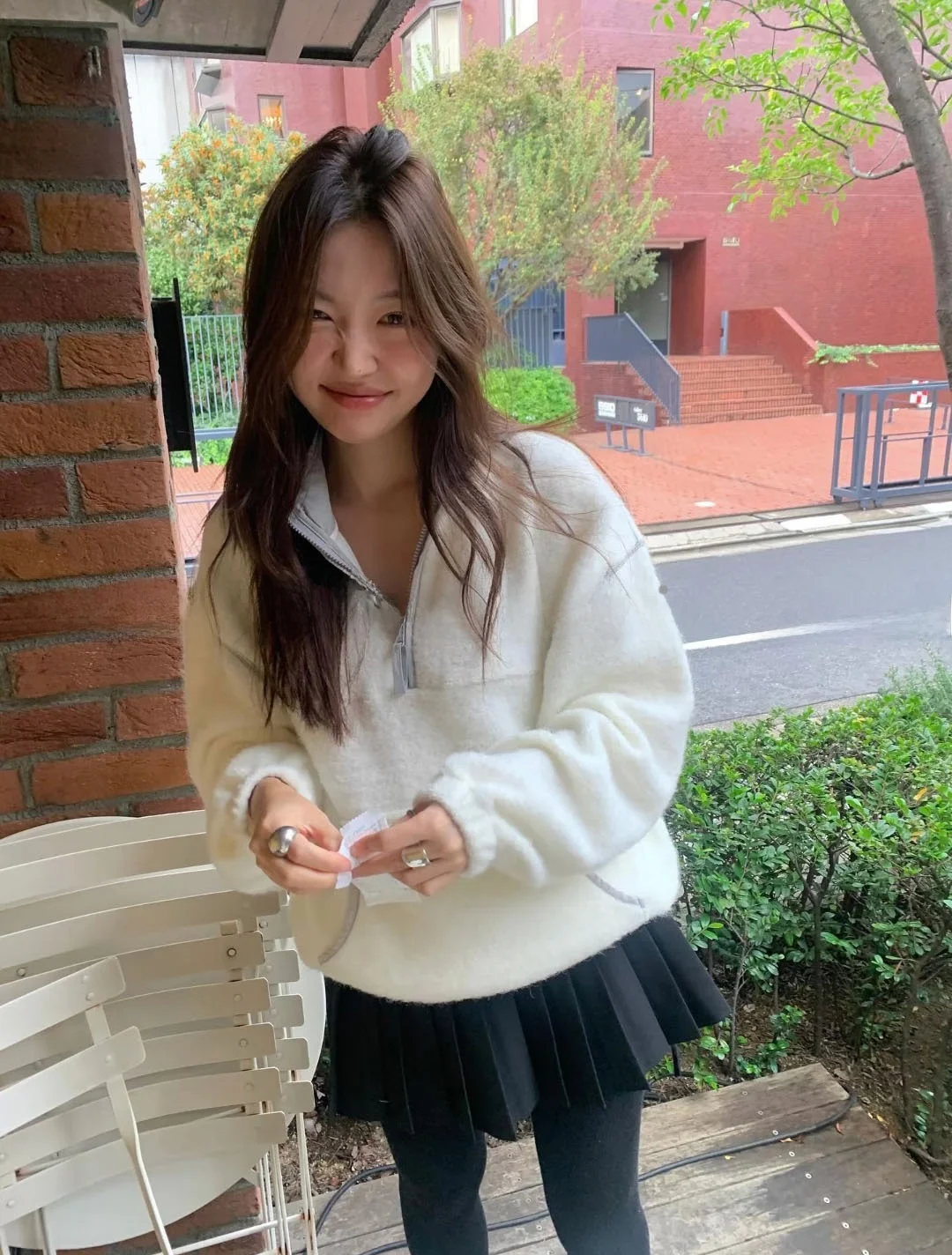 

Зимний повседневный свитшот Tanat из смесовой шерсти с воротником на молнии, свободный крой, женская премиальная трикотажная одежда Dongda Gate