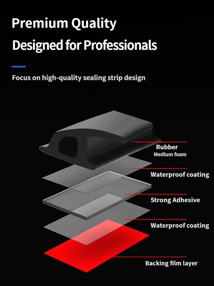 For Xpeng G9 2022-2025 Door Sealing Strip 4 Door Soundproof Waterproof Rubber Strip Car Accessories Replacement Custom Fit Tr