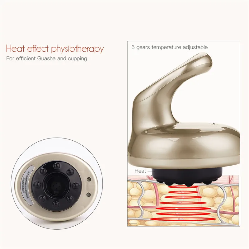 CkeyiN professione Hot Compress Guasha Massager elettrico riscaldato raschiando vuoto pressione negativa disintossicazione massaggiatore sottile