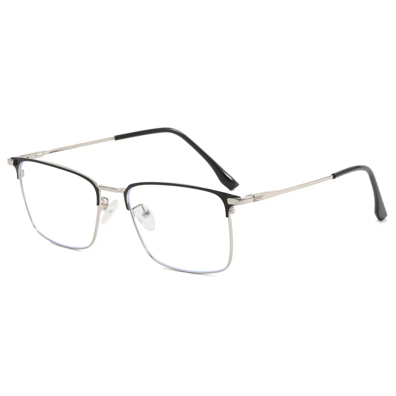 158mm Legierung Quadratische Myopie‑Brille Blaulichtblocker Herren Damen Großes Gestell Für Großen Kopf Optische Rezeptbrille – Detail 8